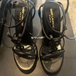 Black worn once Saint Laurent black wedges